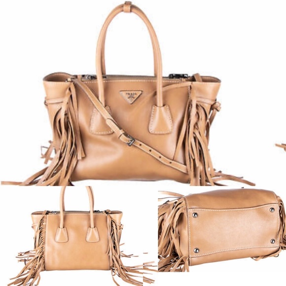 Prada Handbags - NEW Prada Fringed Twin Pocket Tote Glace Calf